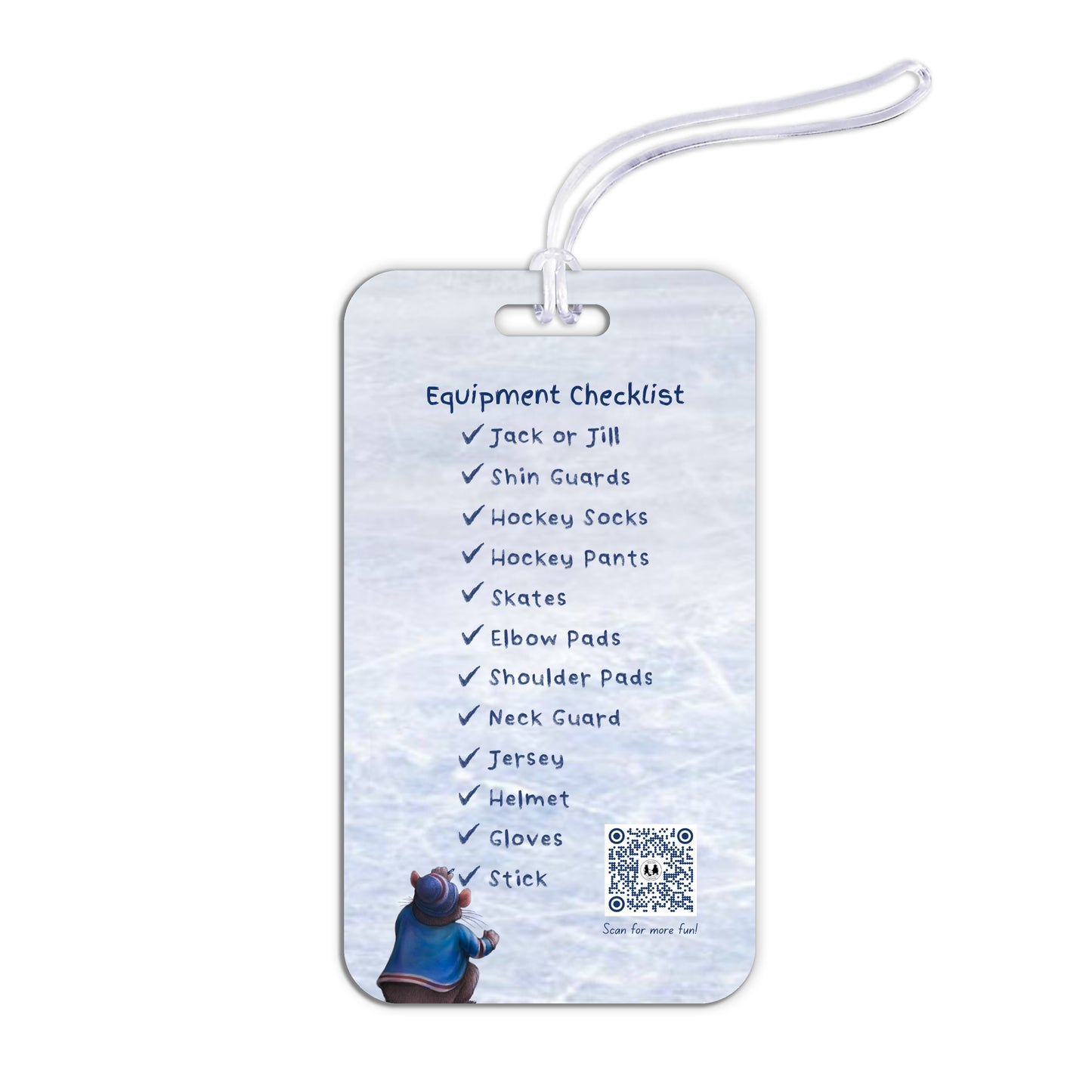 Hockey Gear Checklist Bag Tag