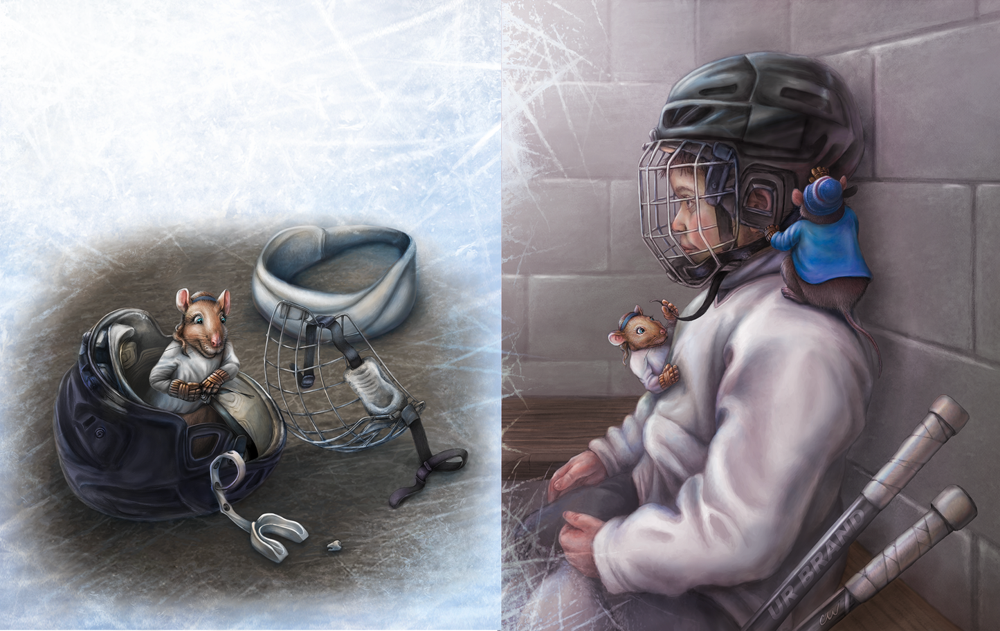 Twig and Biscuit Learn to Play Hockey
