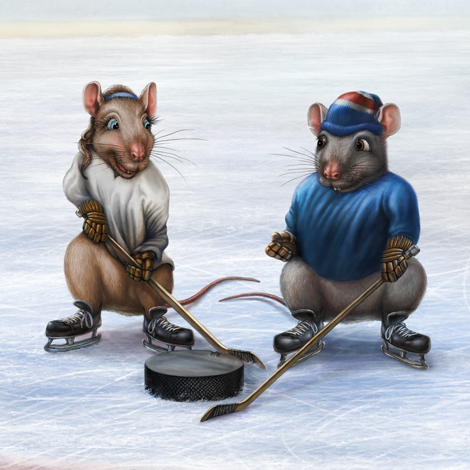 Twig and Biscuit Learn to Play Hockey