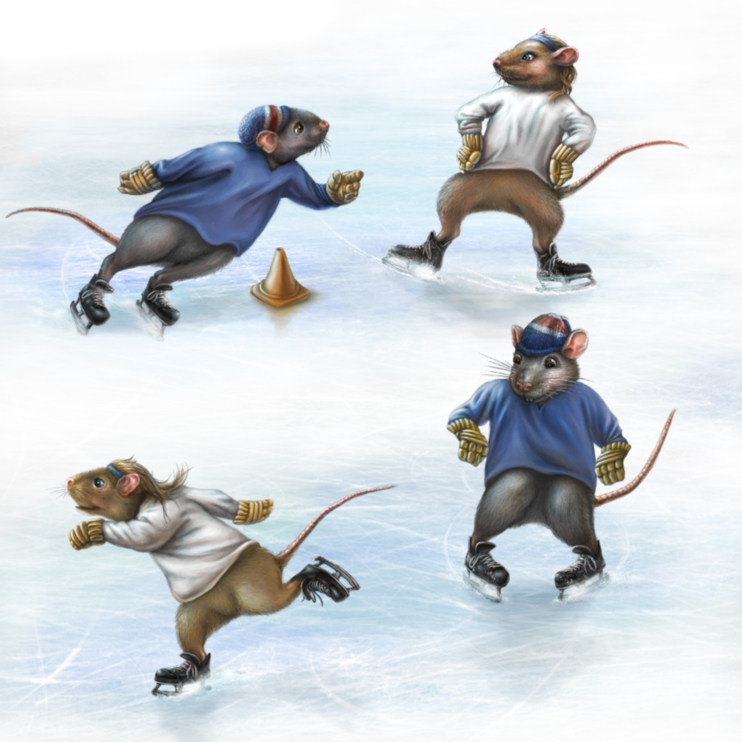 Twig and Biscuit Learn to Skate