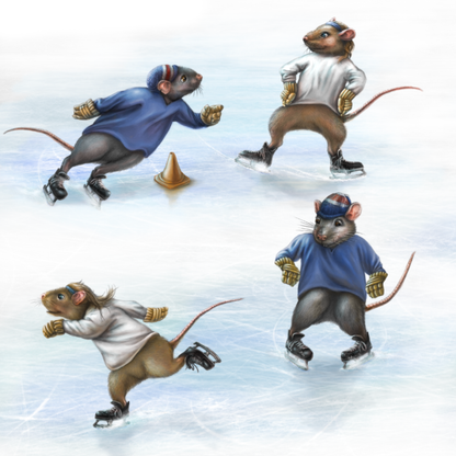 Twig and Biscuit Learn to Skate