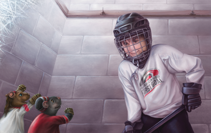 Twig and Biscuit Learn to Play Hockey